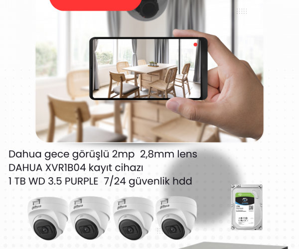 4 kamera hazır sistem AHD