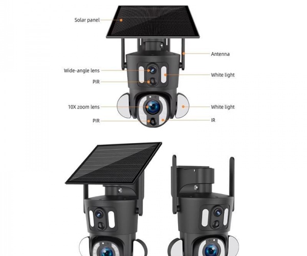 URANIUM ANP-PTZ3040S4G 3MP+3MP ÇİFT KAMERALI 10X ZOOM 4G/LTE 40MT IR LED/FLOODLIGHT RENKLİ SOLAR PANELLİ PTZ KAMERA
